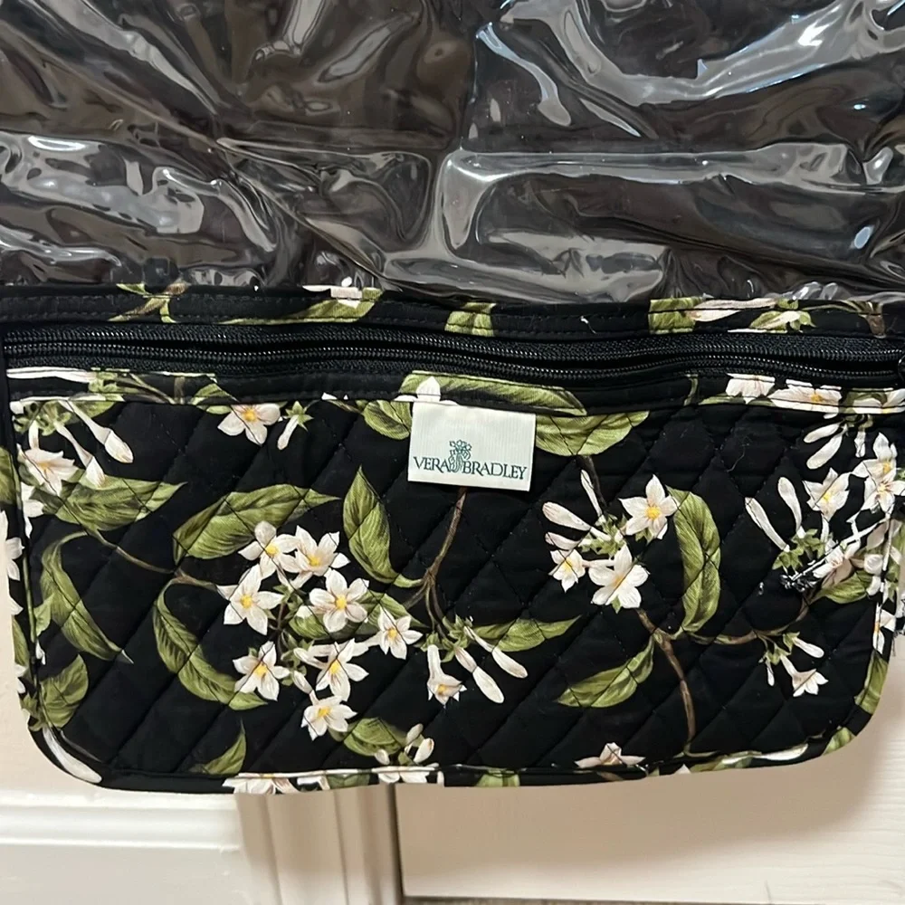 Vera Bradley Large Black Floral Travel Bag Organizer (EUC)